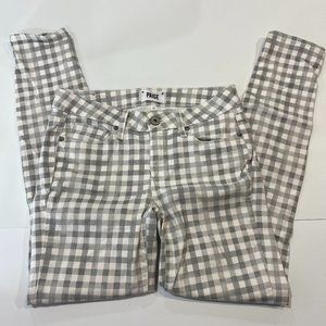 Paige Verdugo Ankle Grey Gingham Skinny Jeans Size 27